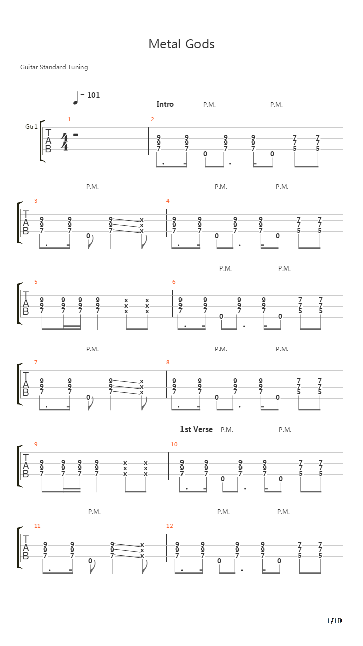 Metal Gods吉他谱