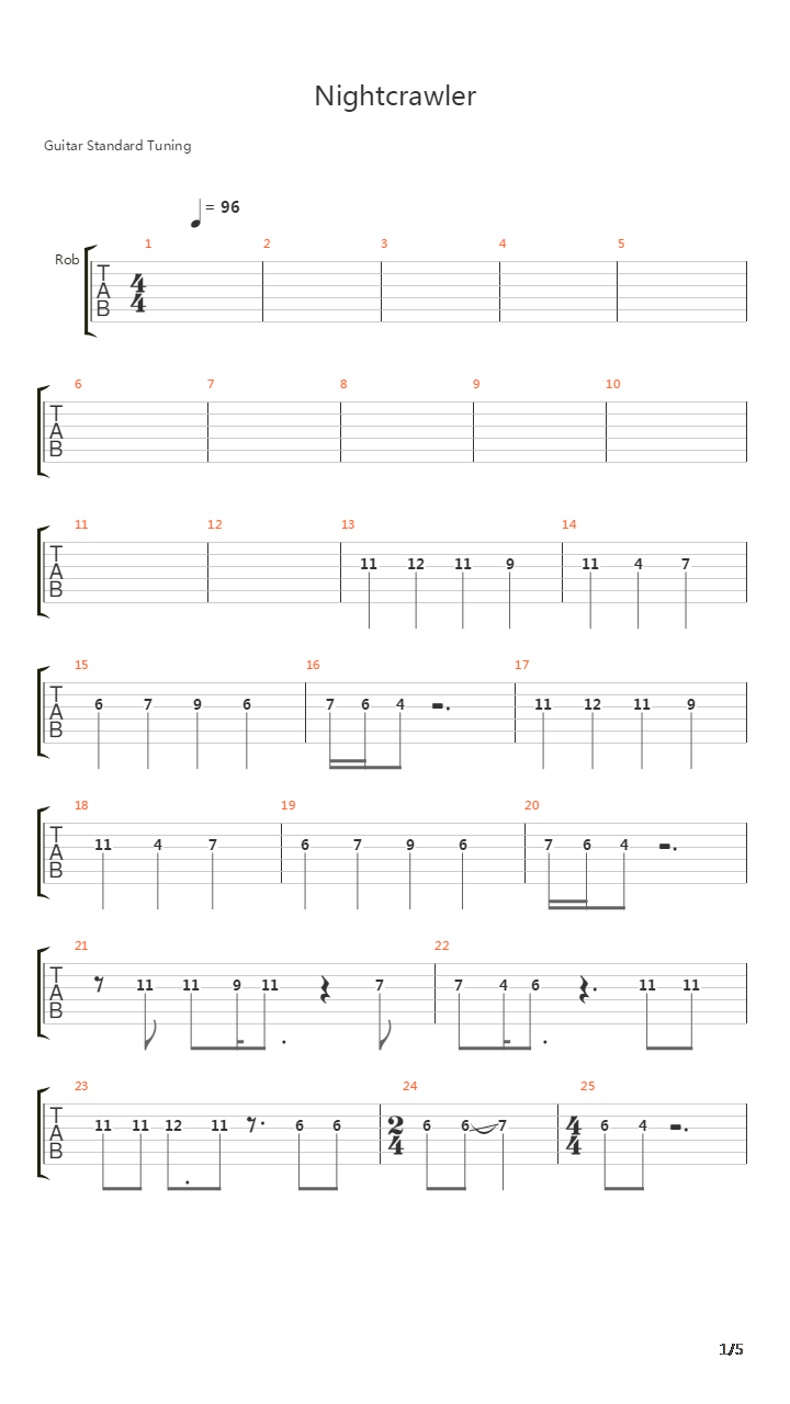 Nightcrawler吉他谱