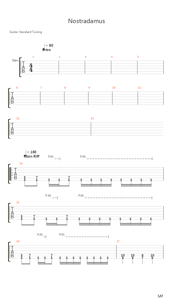 Nostradamus吉他谱