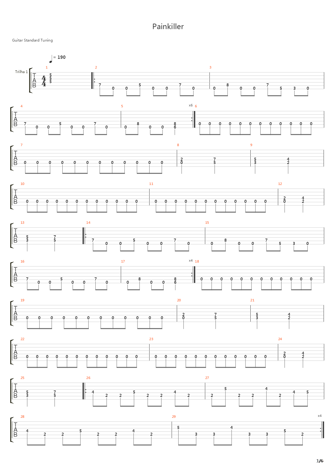 Painkiller吉他谱