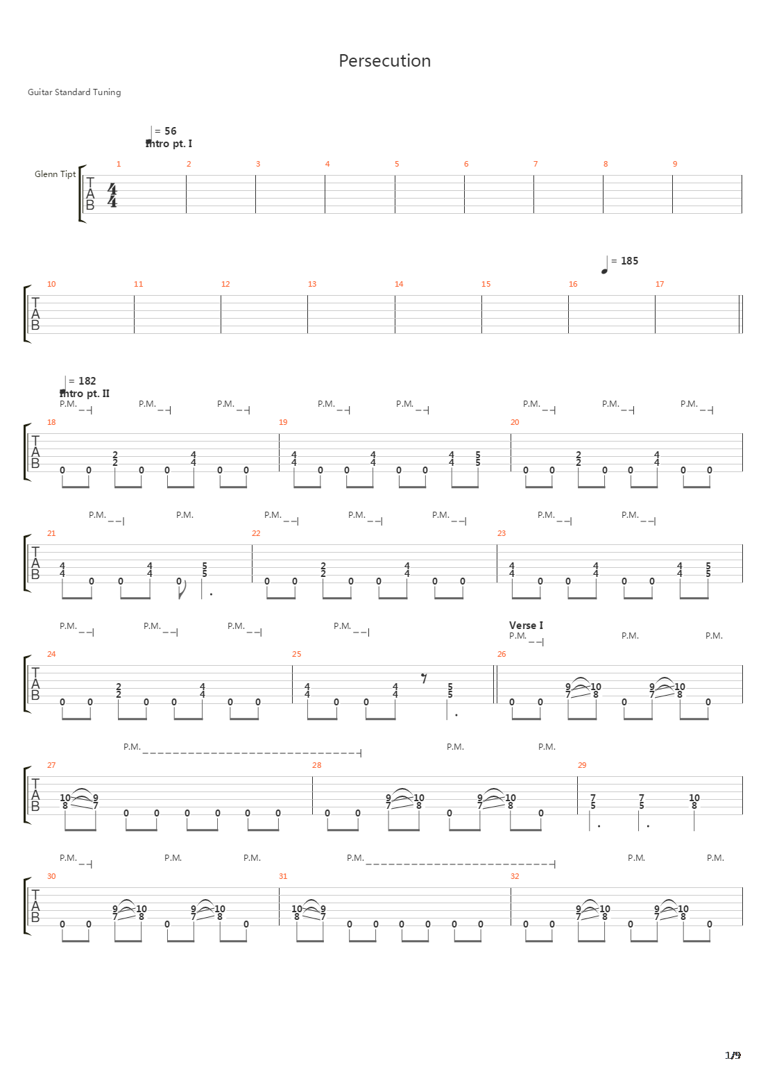 Persecution吉他谱
