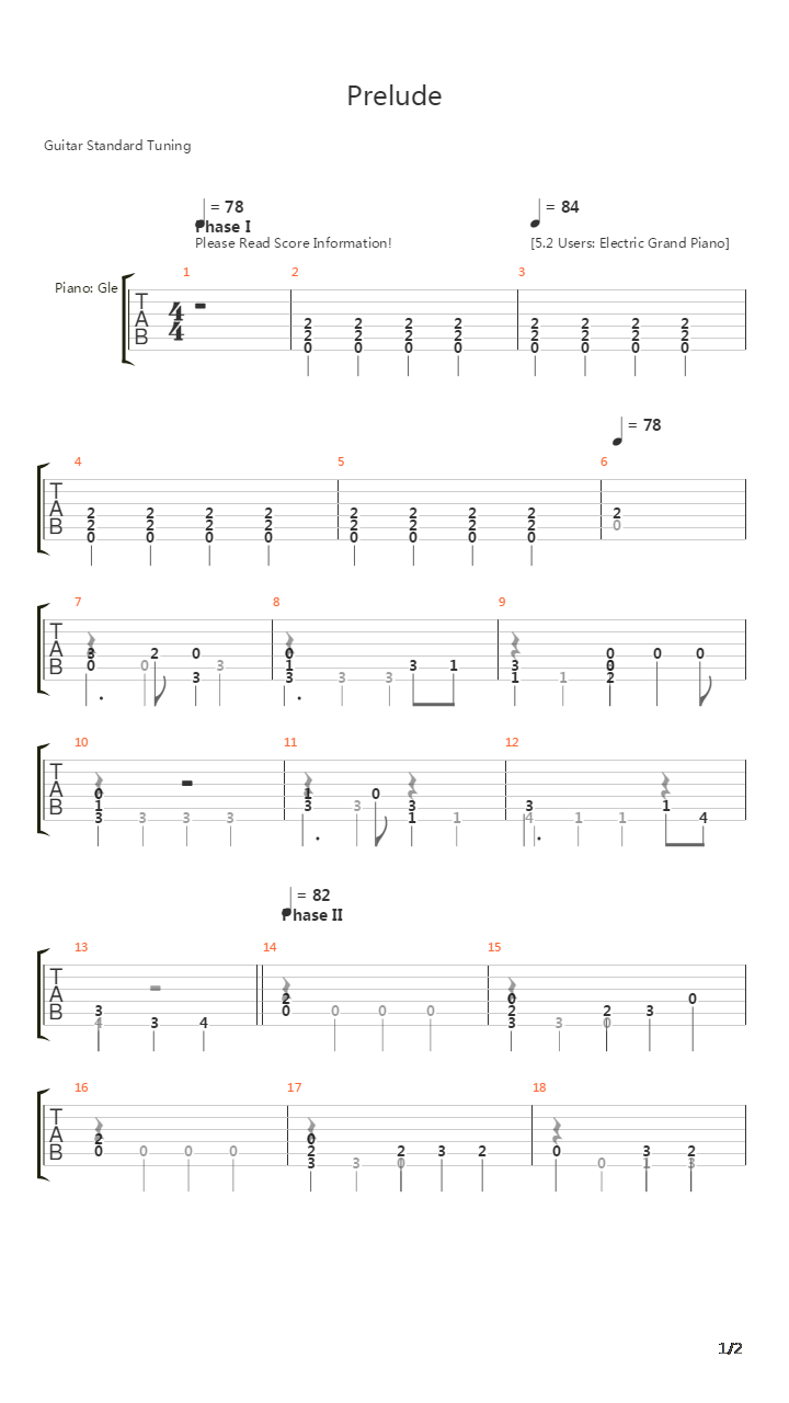 Prelude吉他谱