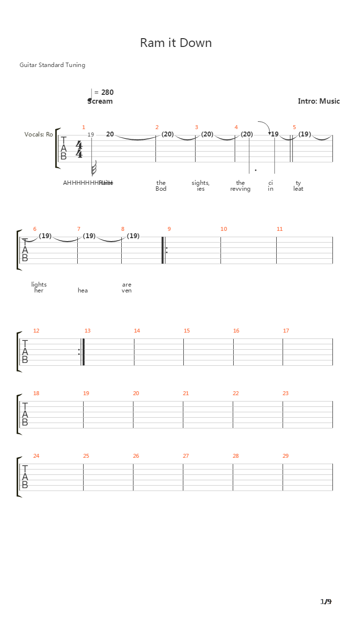 Ram It Down吉他谱