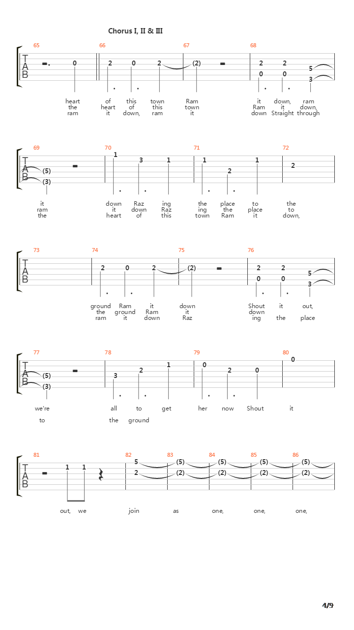 Ram It Down吉他谱