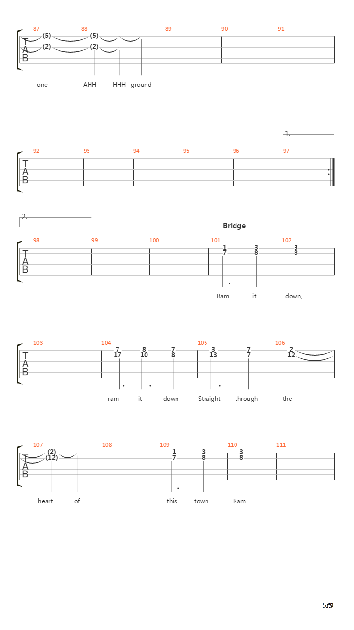 Ram It Down吉他谱