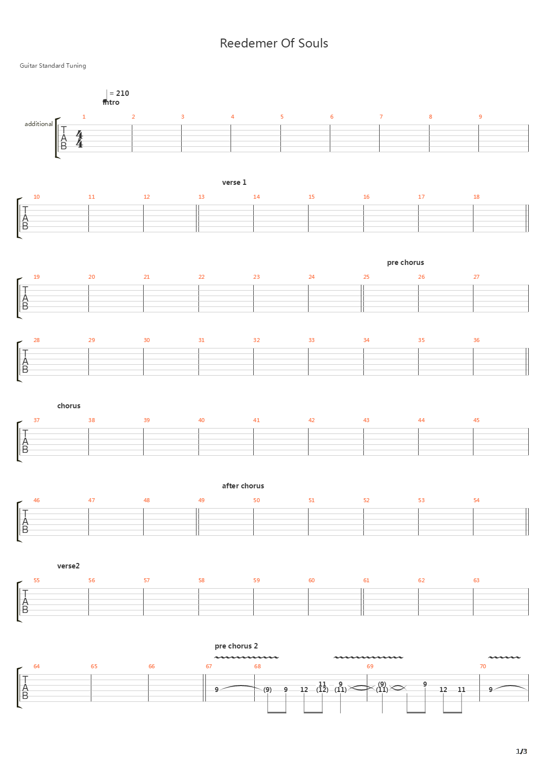 Redeemer Of Souls吉他谱