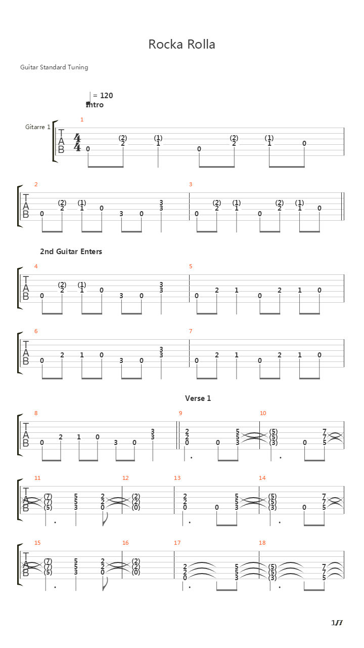 Rocka Rolla吉他谱