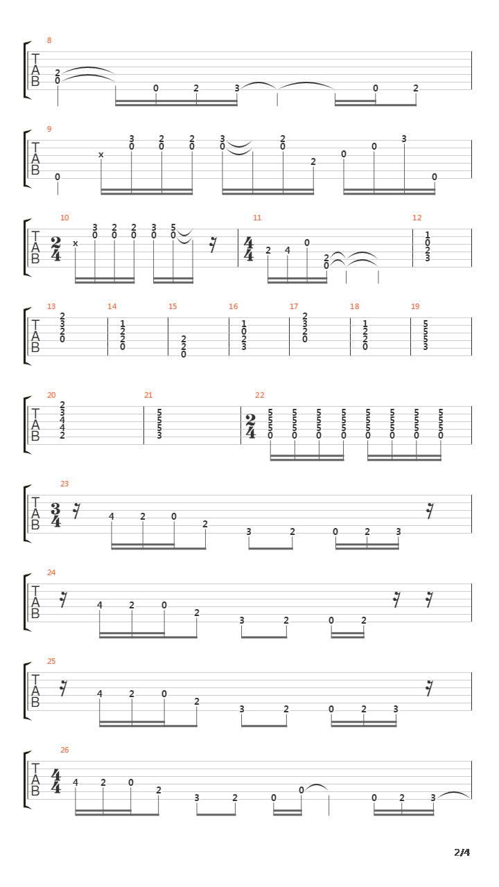 Run Of The Mill吉他谱