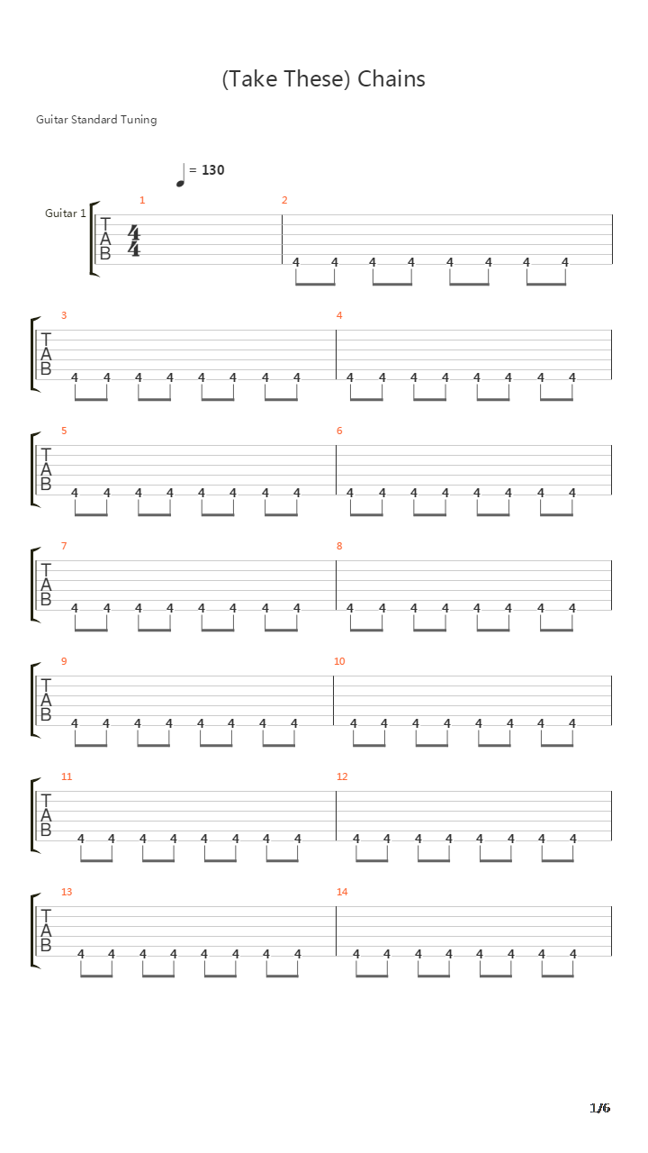 Take These Chains吉他谱