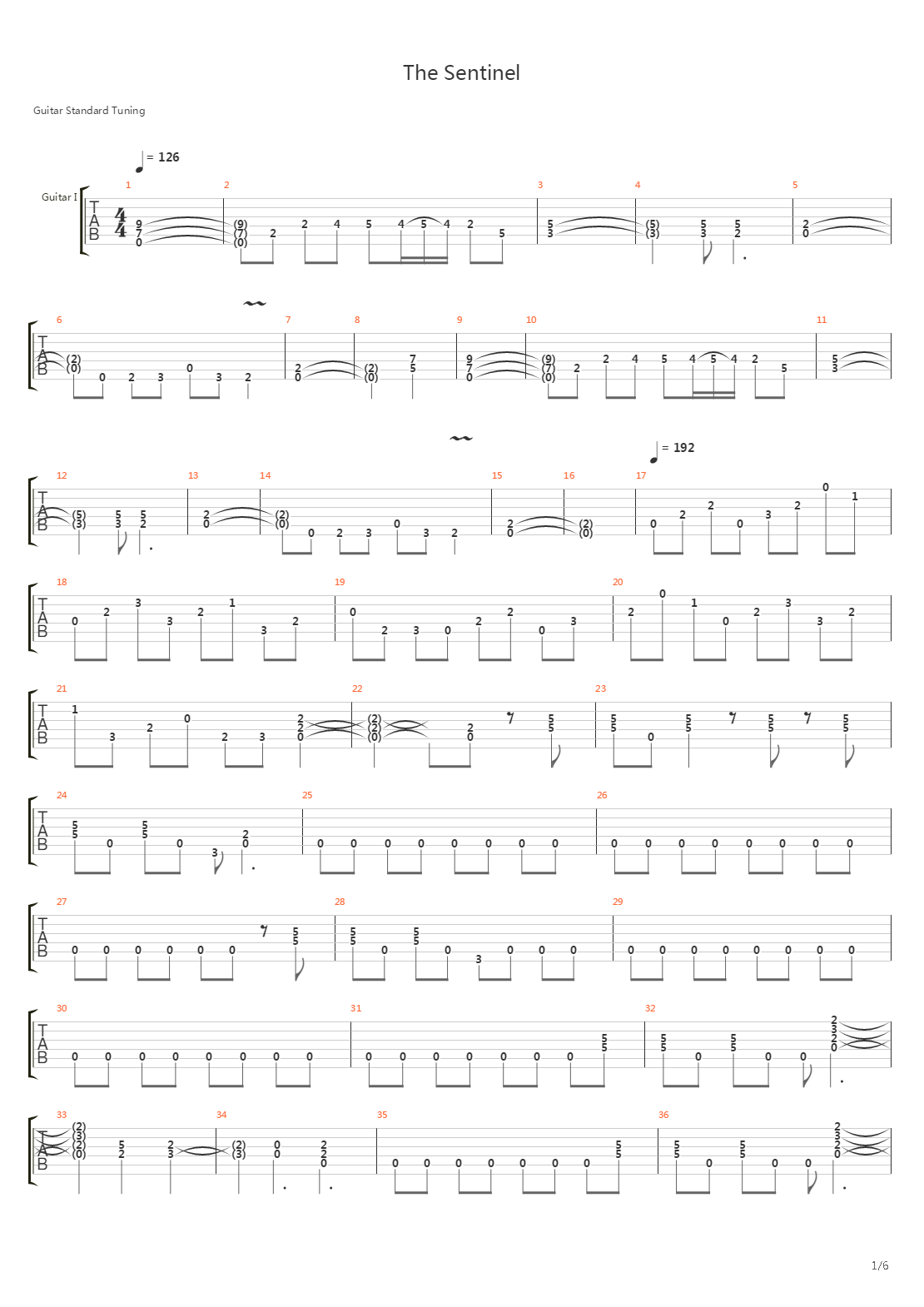 The Sentinel吉他谱