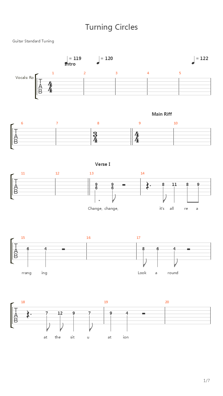 Turning Circles吉他谱