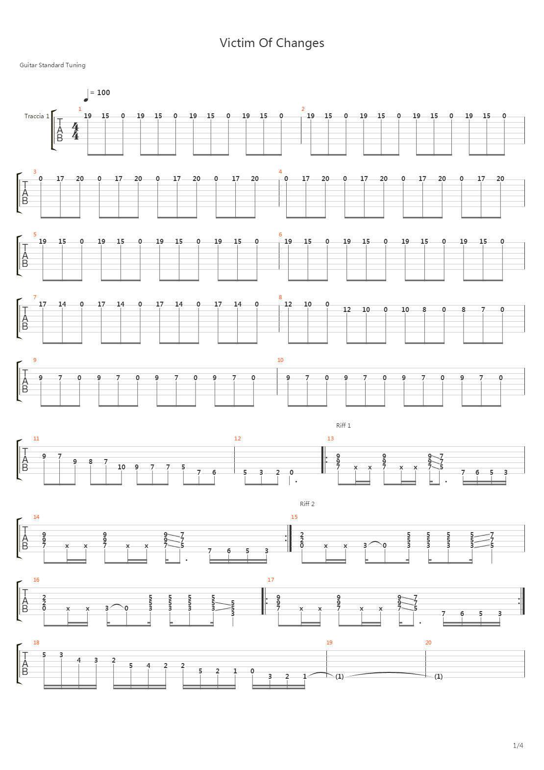 Victim Of Changes吉他谱