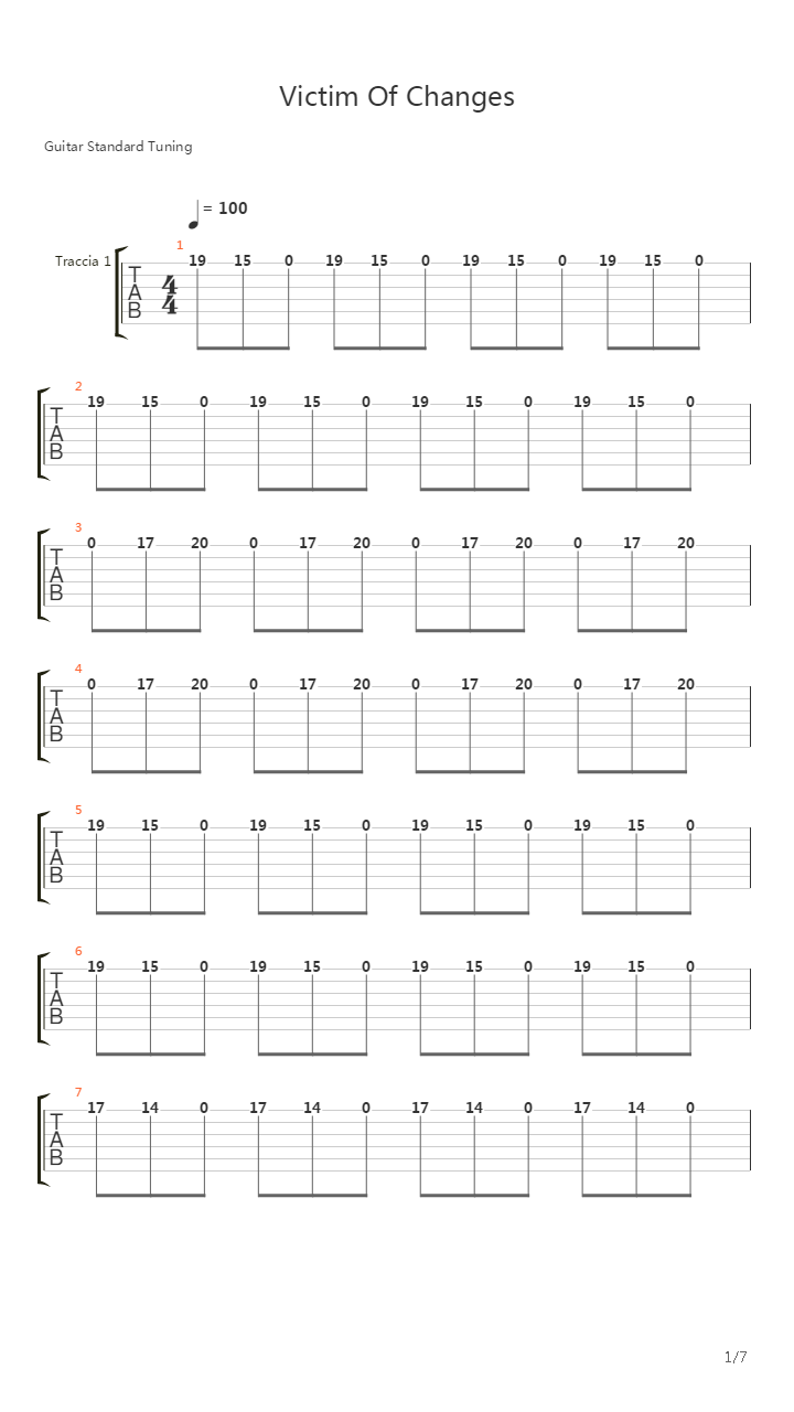 Victim Of Changes吉他谱