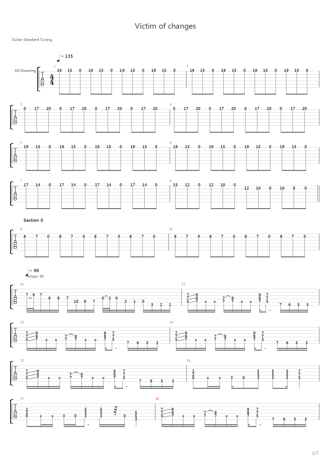 Victim Of Changes吉他谱