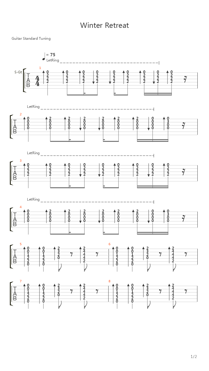 Winter Retreat吉他谱