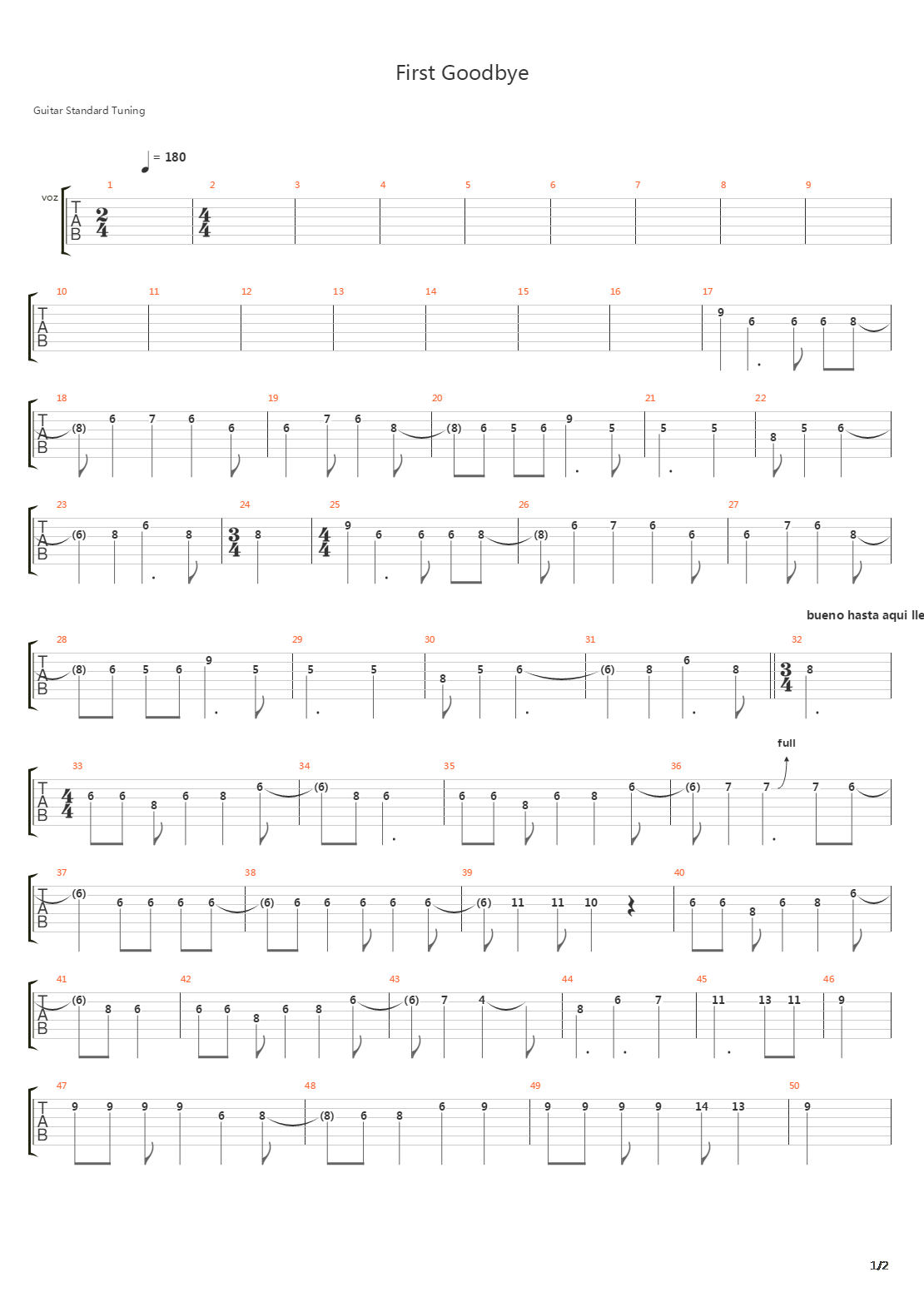 First Good-bye吉他谱