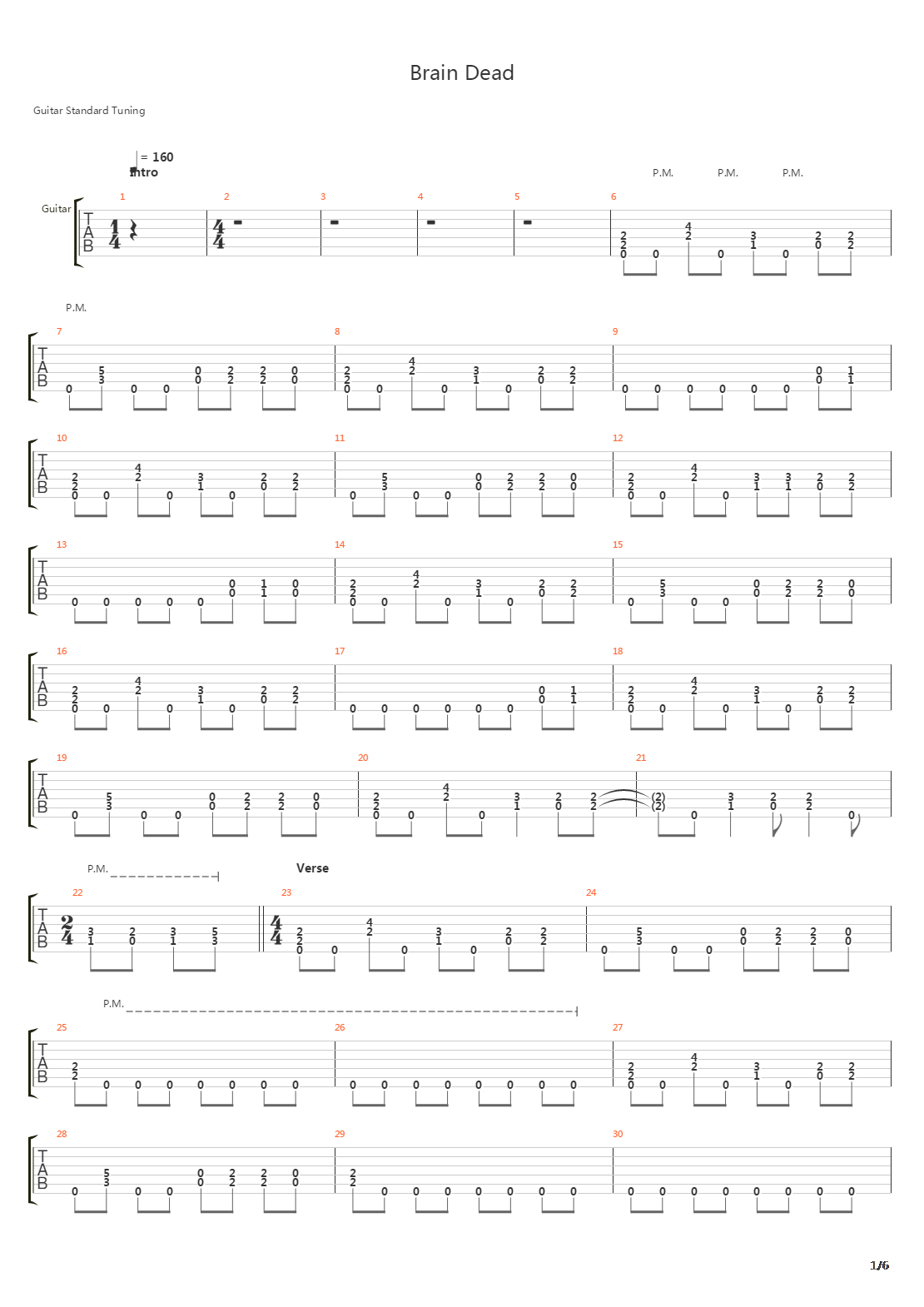 Brain Dead吉他谱