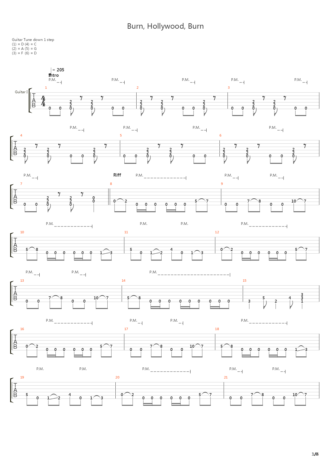 Burn Hollywood Burn吉他谱