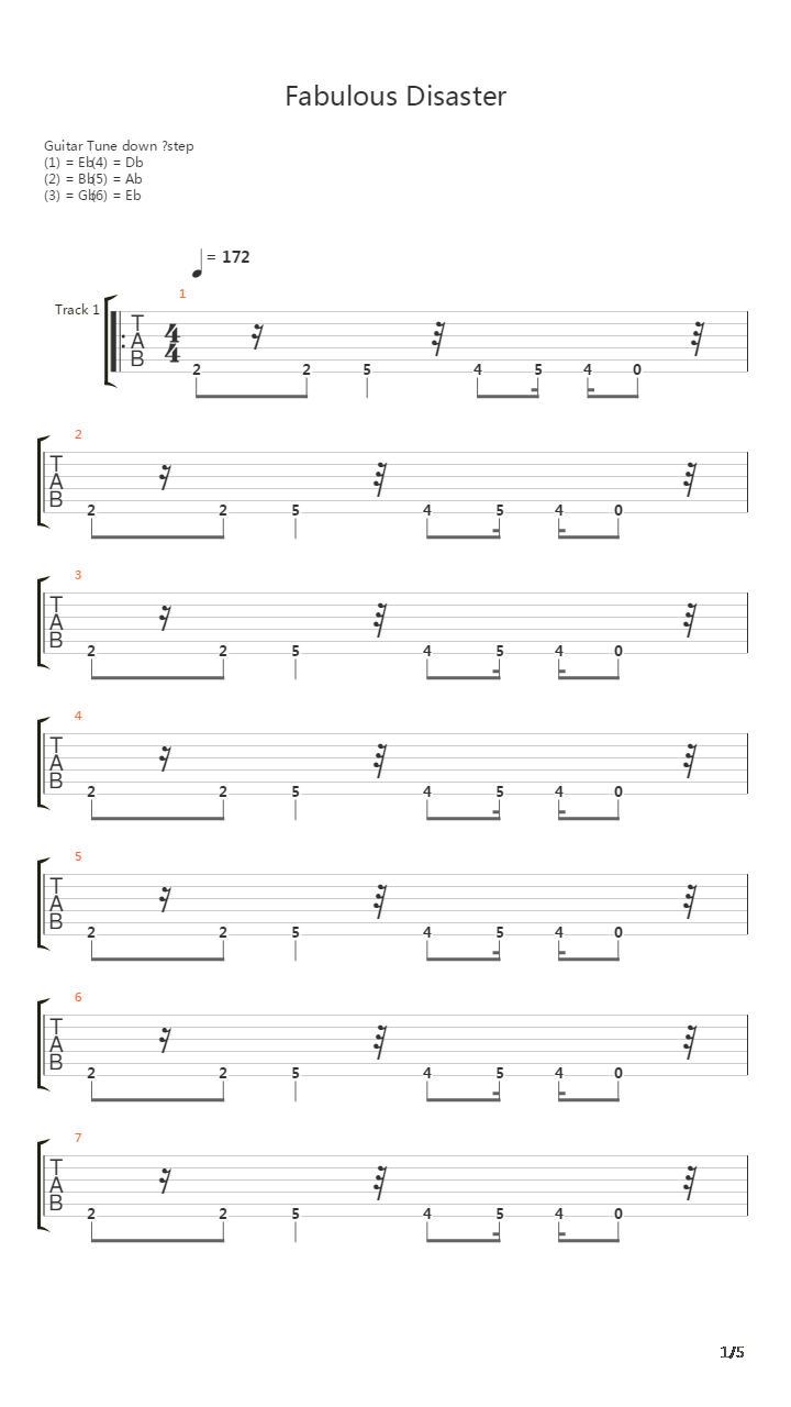 Fabulous Disaster吉他谱