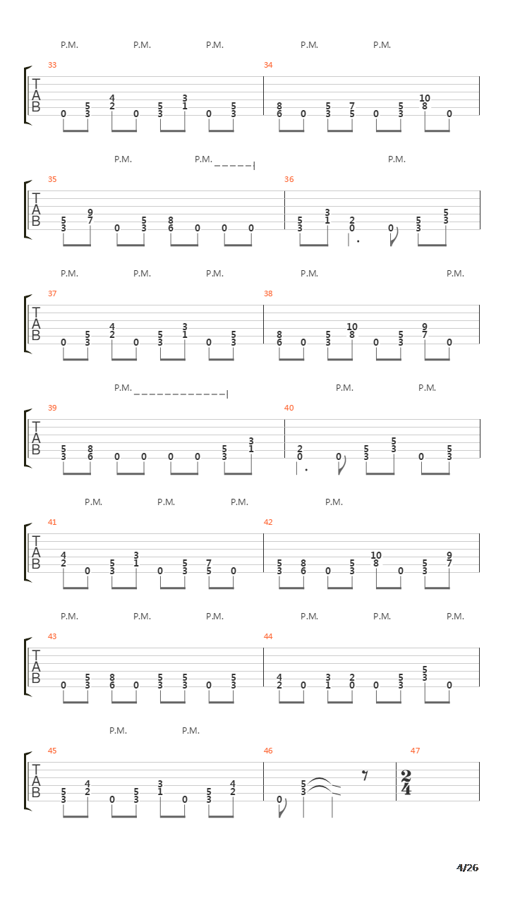 Funeral Hymn吉他谱