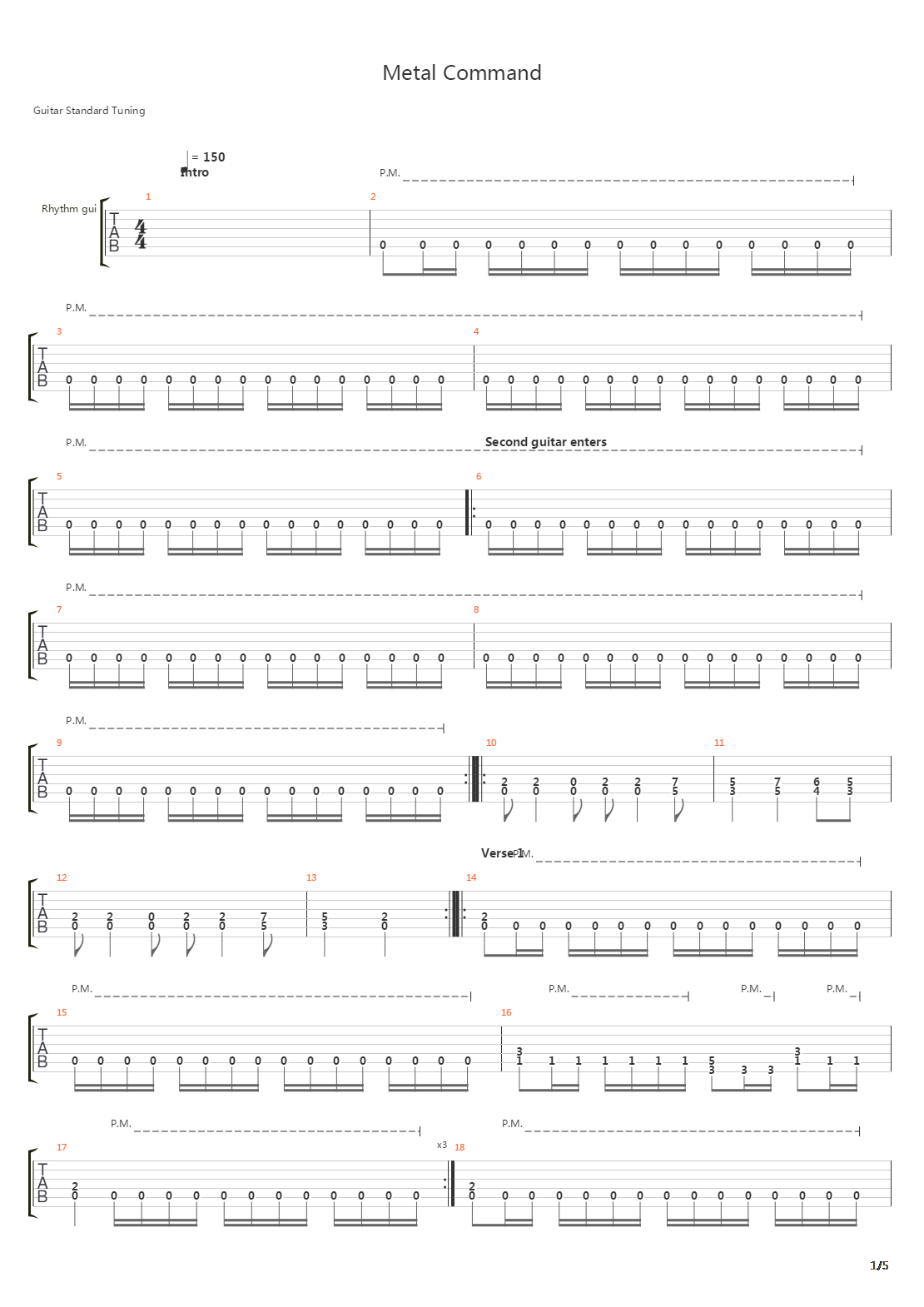 Metal Command吉他谱