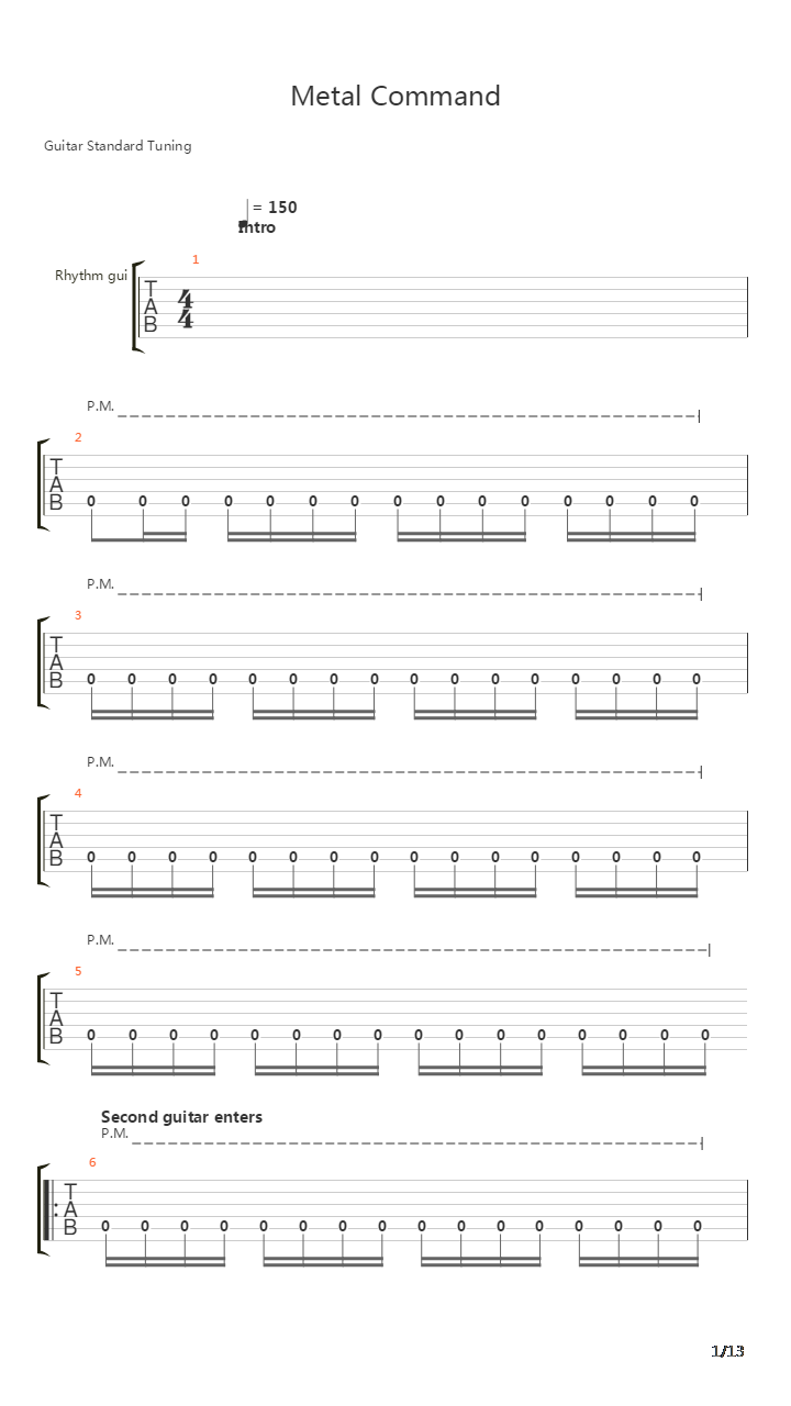 Metal Command吉他谱