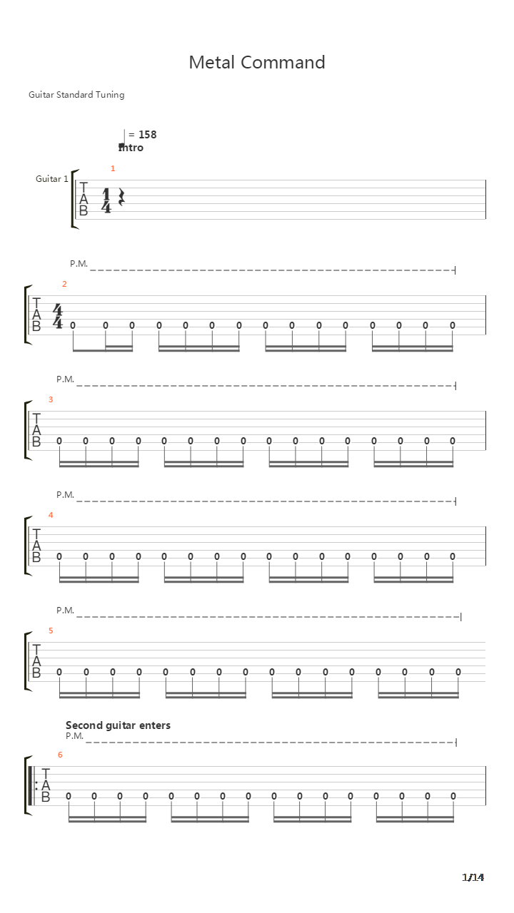 Metal Command吉他谱