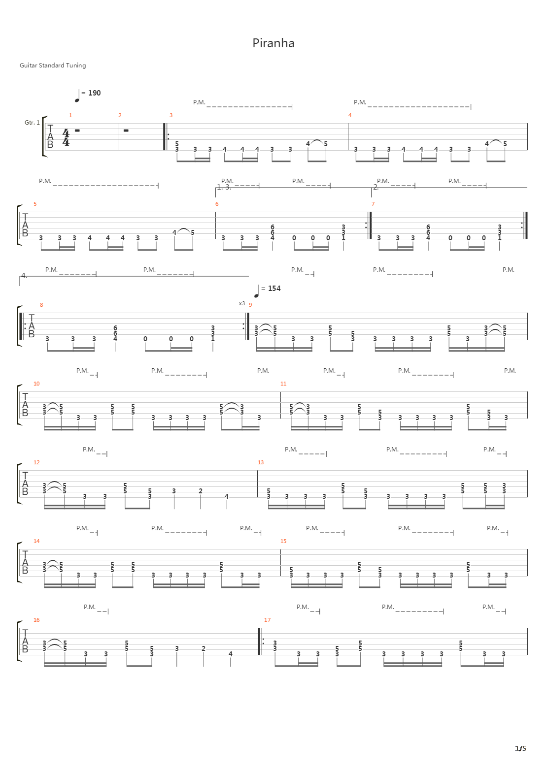 Piranha吉他谱