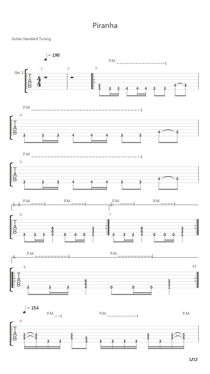 Piranha吉他谱