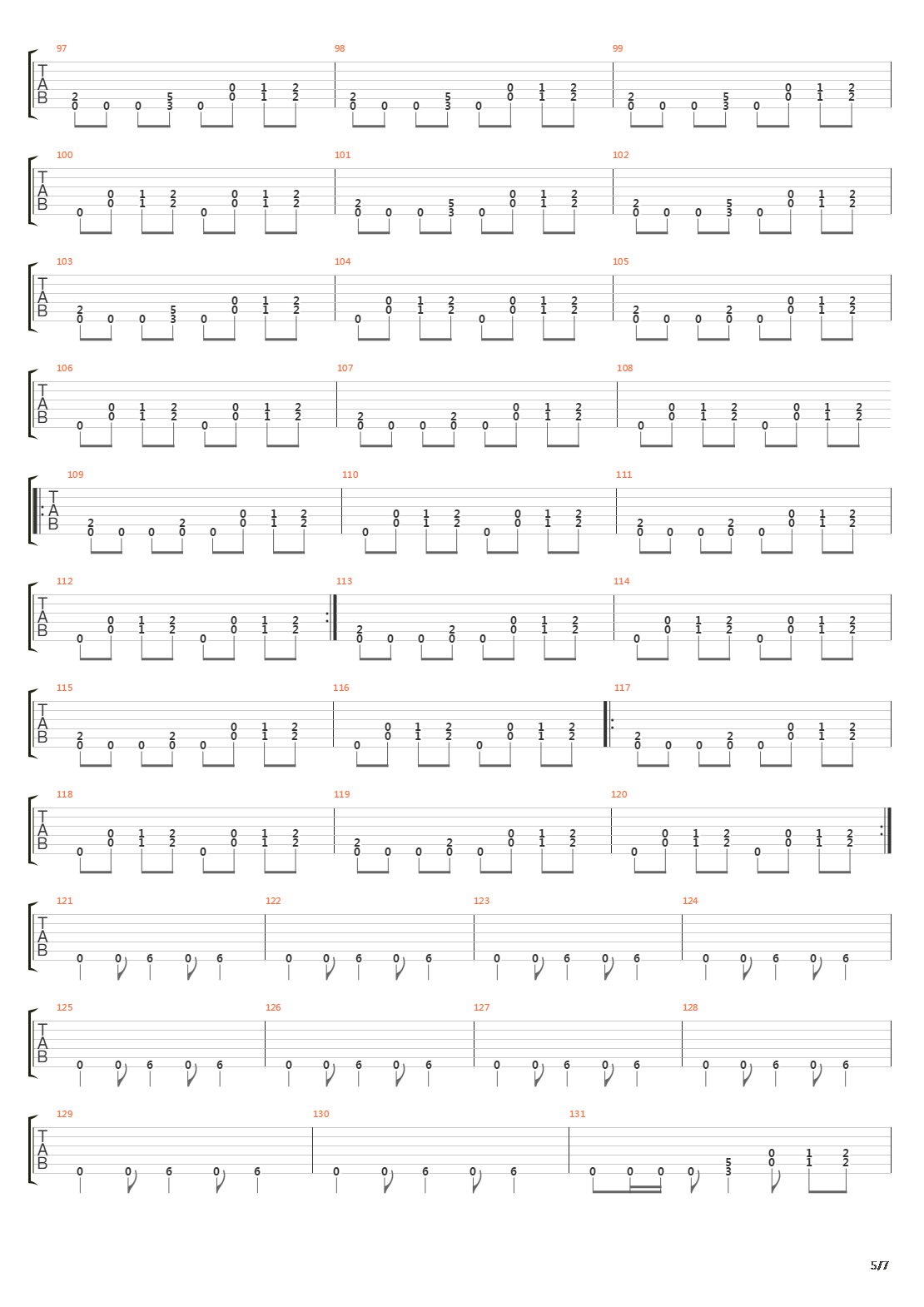 Tempo Of The Damned吉他谱