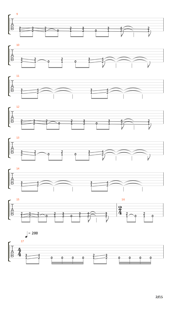 Tempo Of The Damned吉他谱