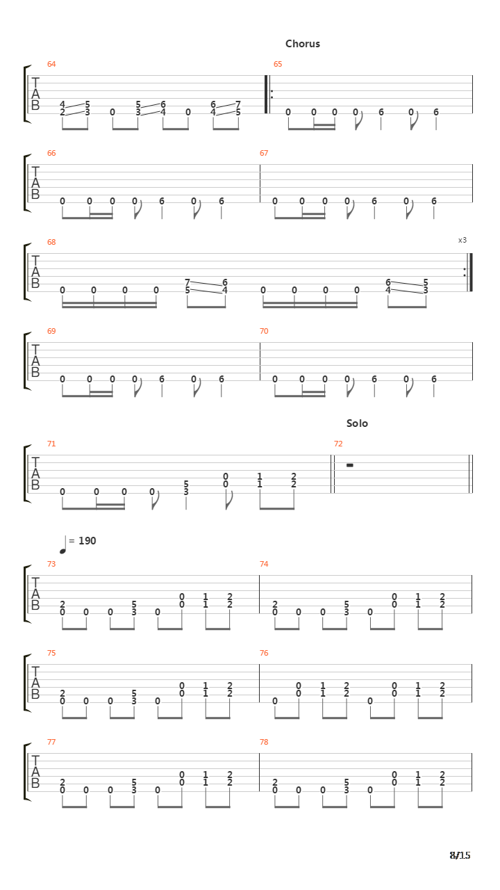 Tempo Of The Damned吉他谱