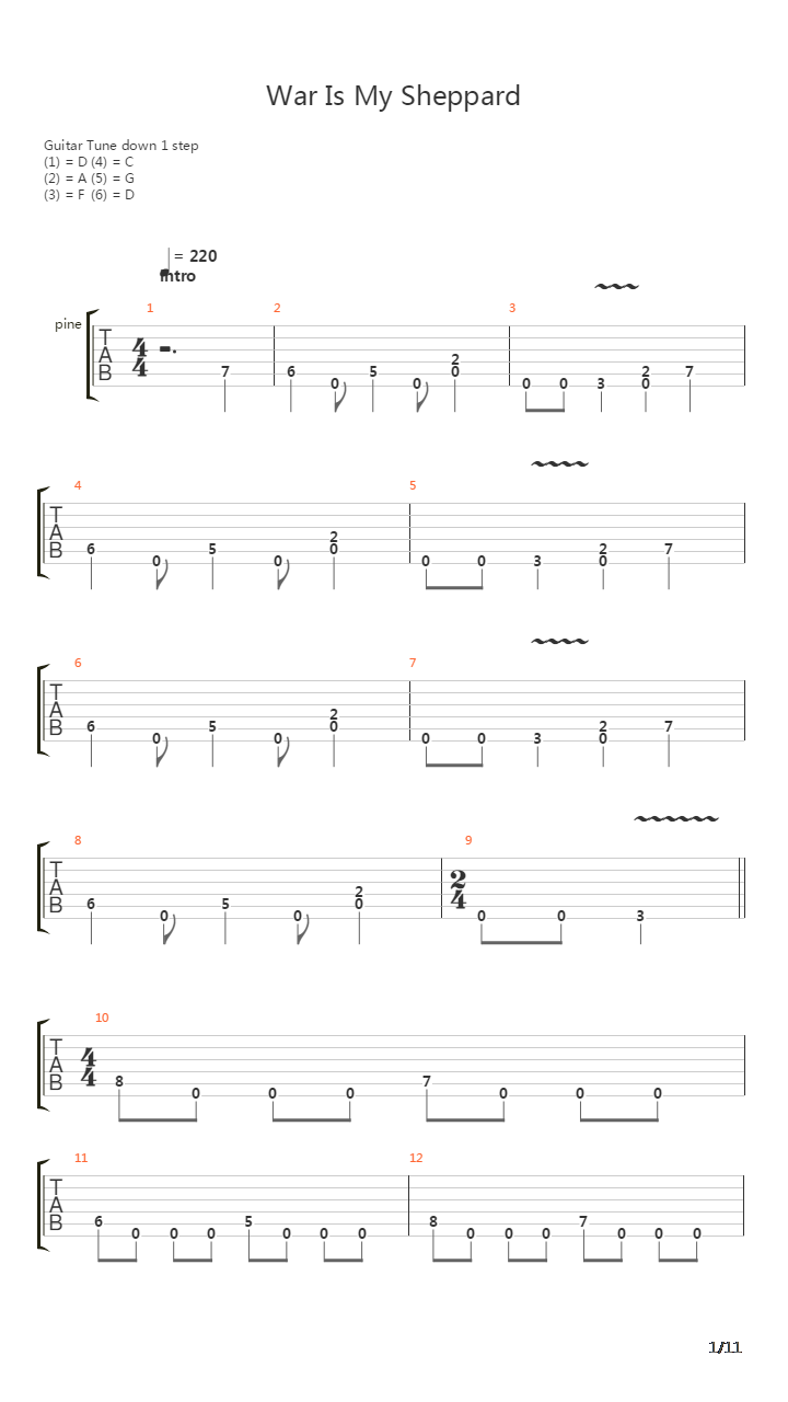 War Is My Shepherd吉他谱