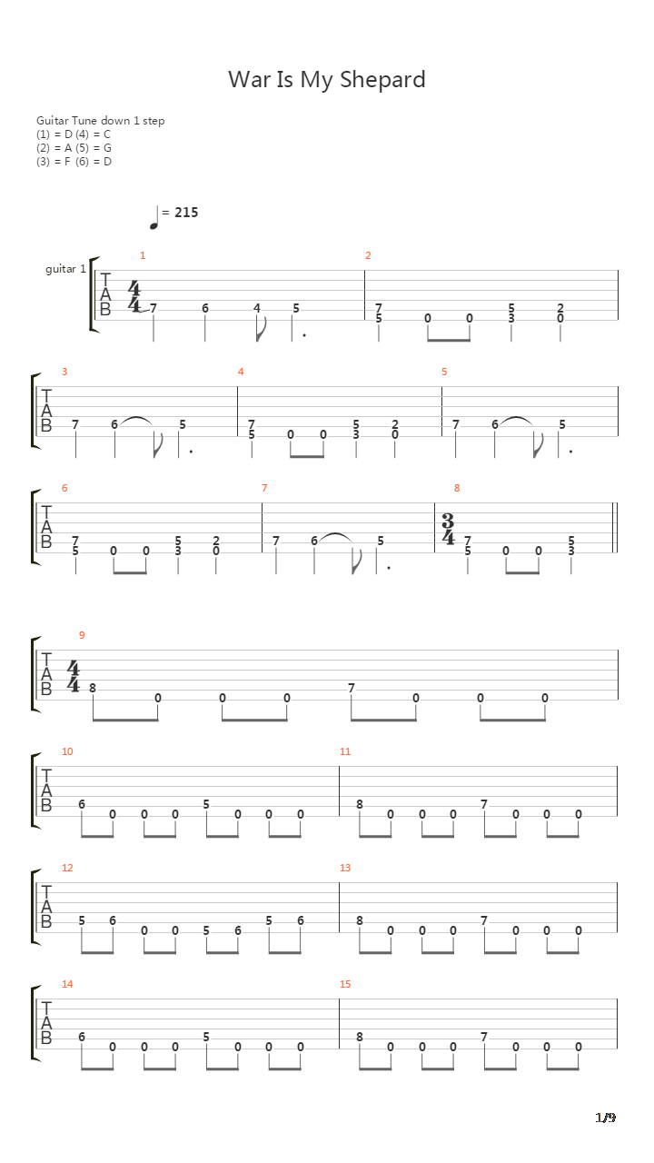 War Is My Shepherd吉他谱