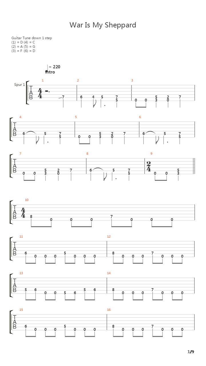 War Is My Shepherd吉他谱