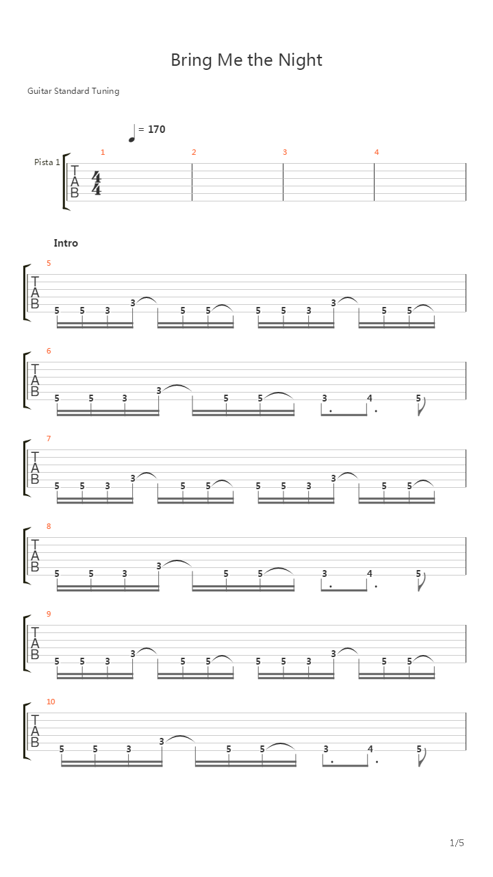 Bring Me The Night吉他谱