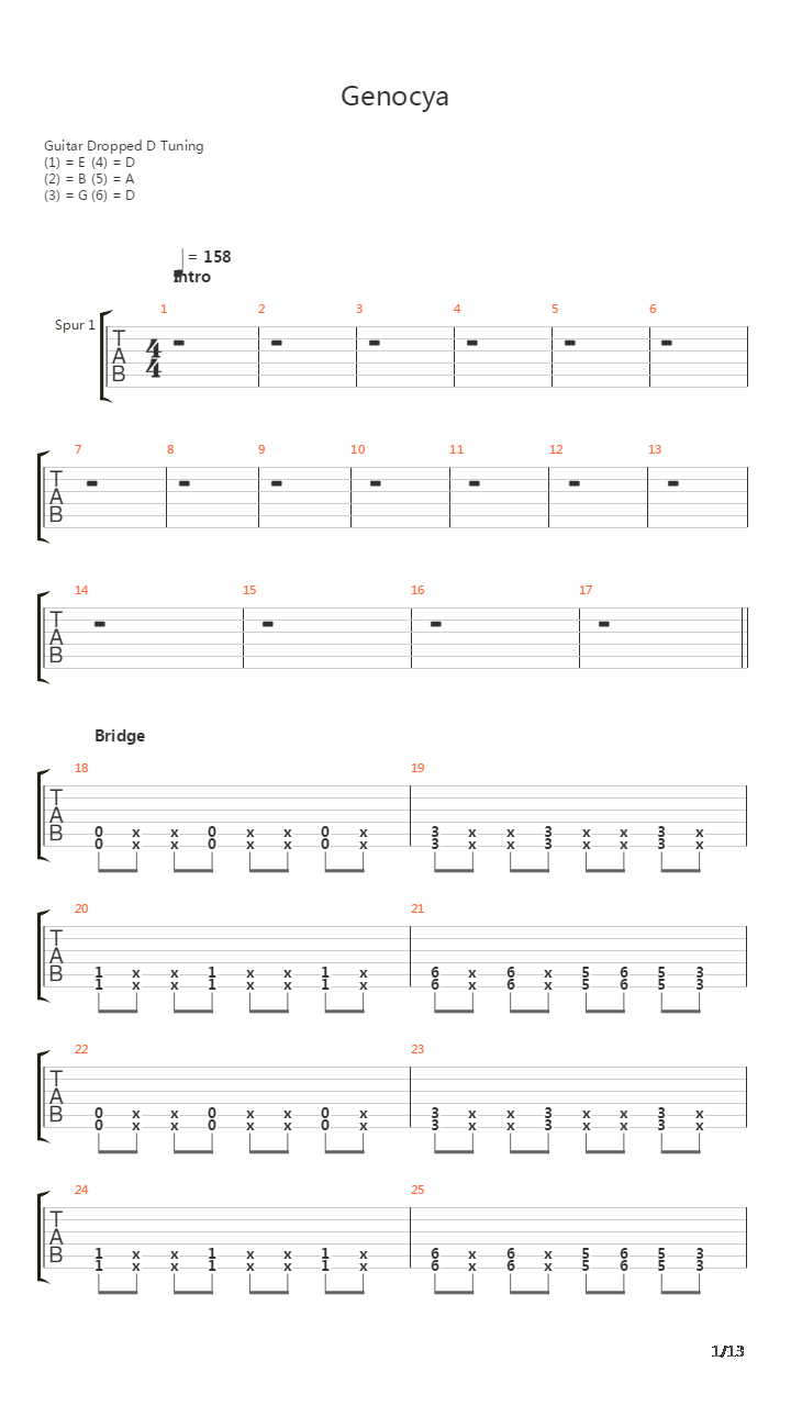 Genocya吉他谱