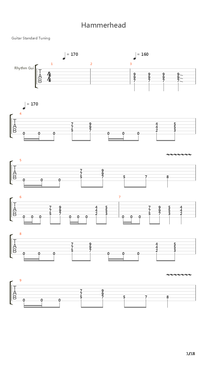 Hammerhead吉他谱