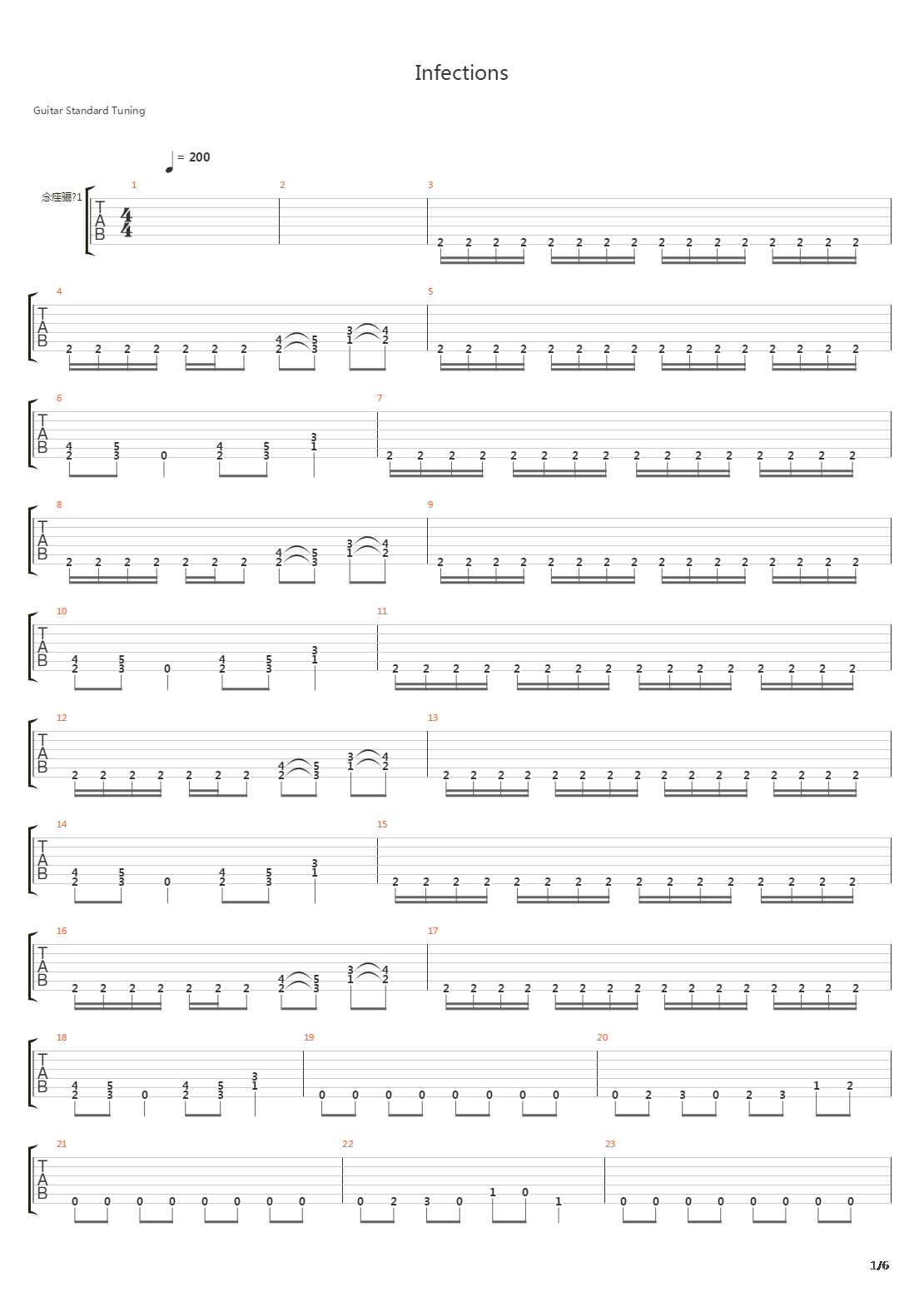 Infections吉他谱