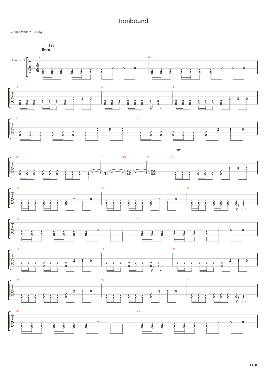 Ironbound吉他谱