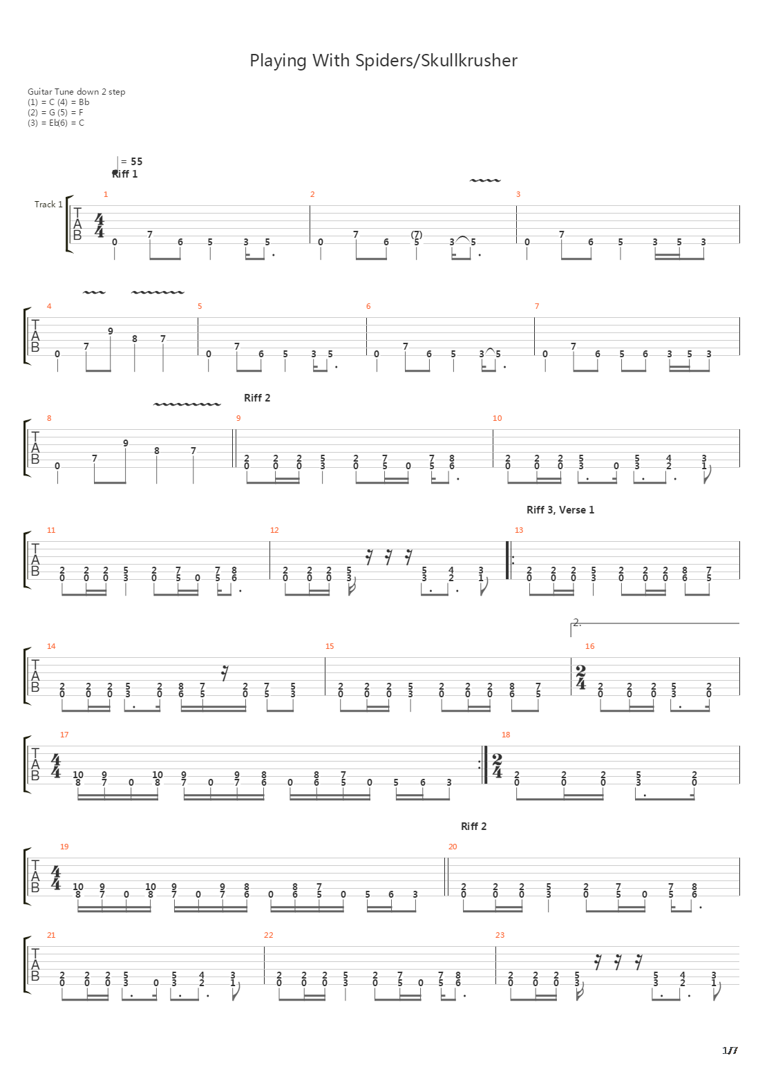 Playing With Spiders Skullkrusher吉他谱