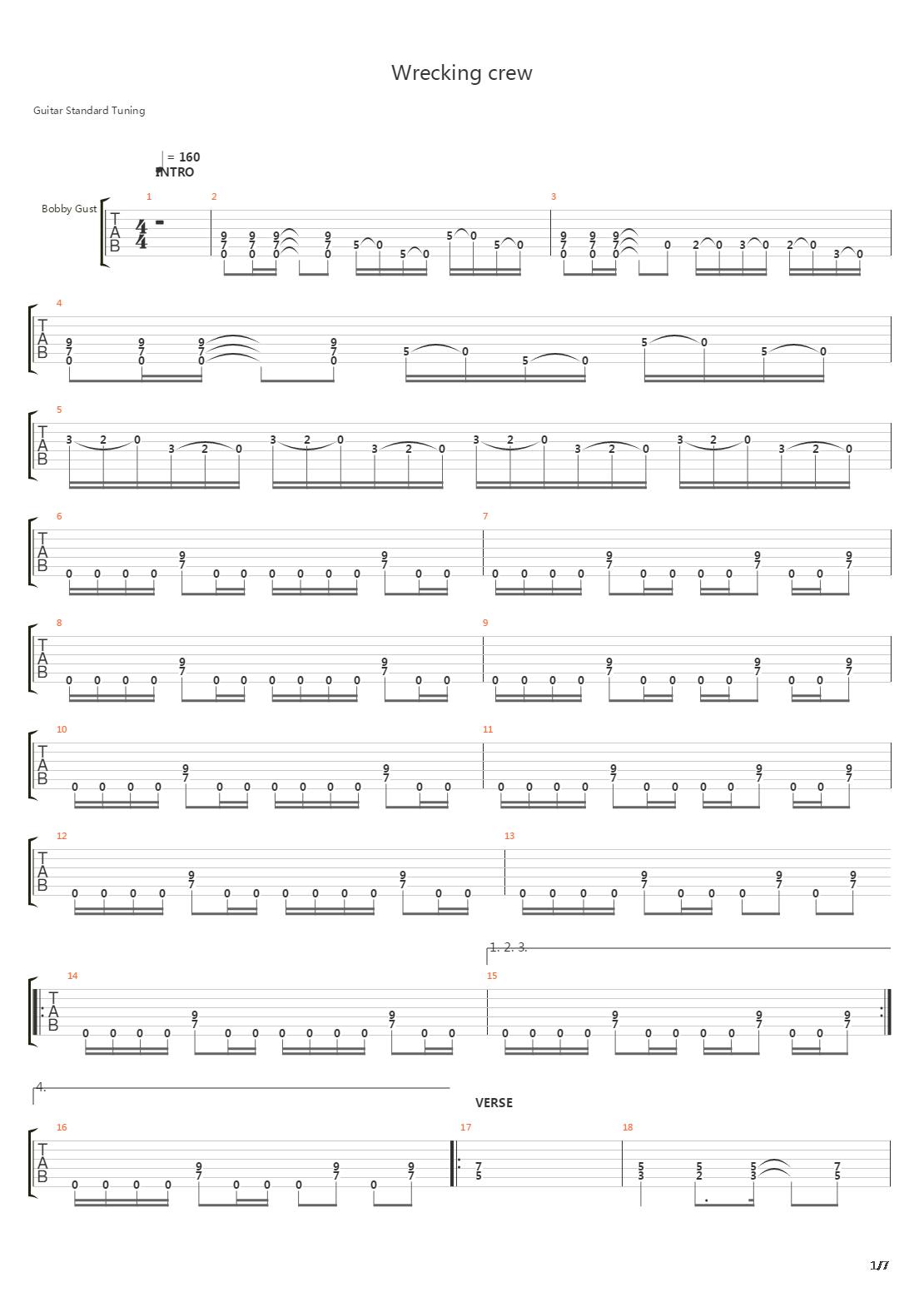 Wrecking Crew吉他谱
