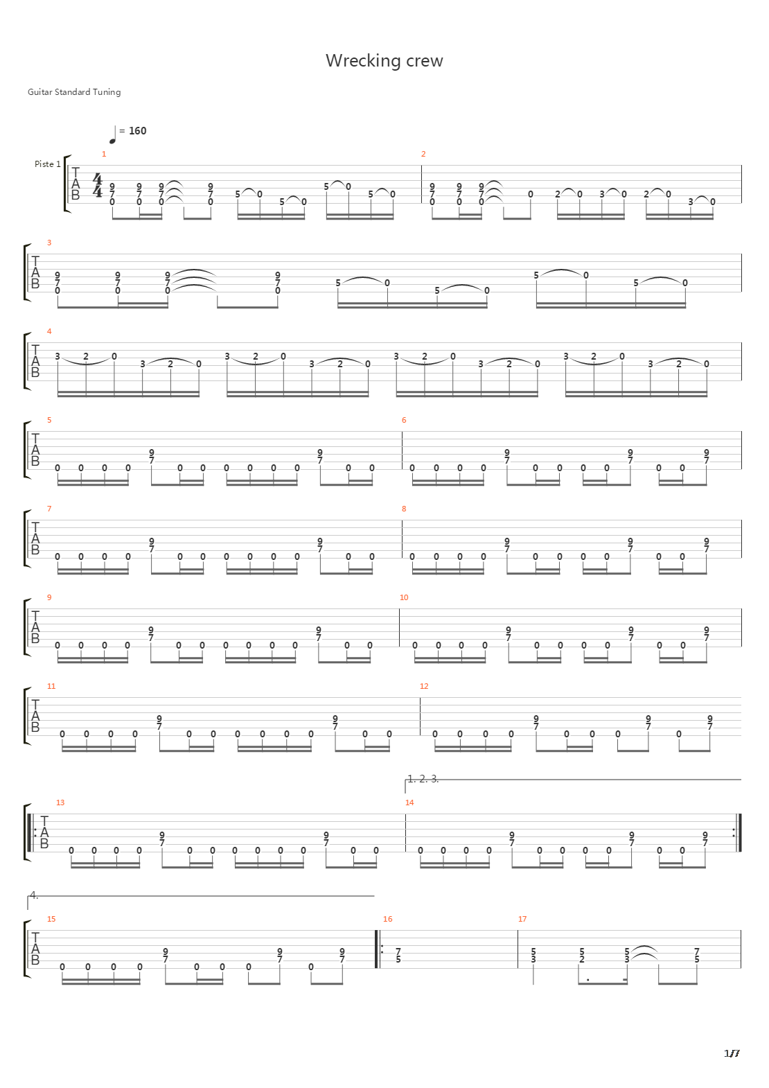 Wrecking Crew吉他谱