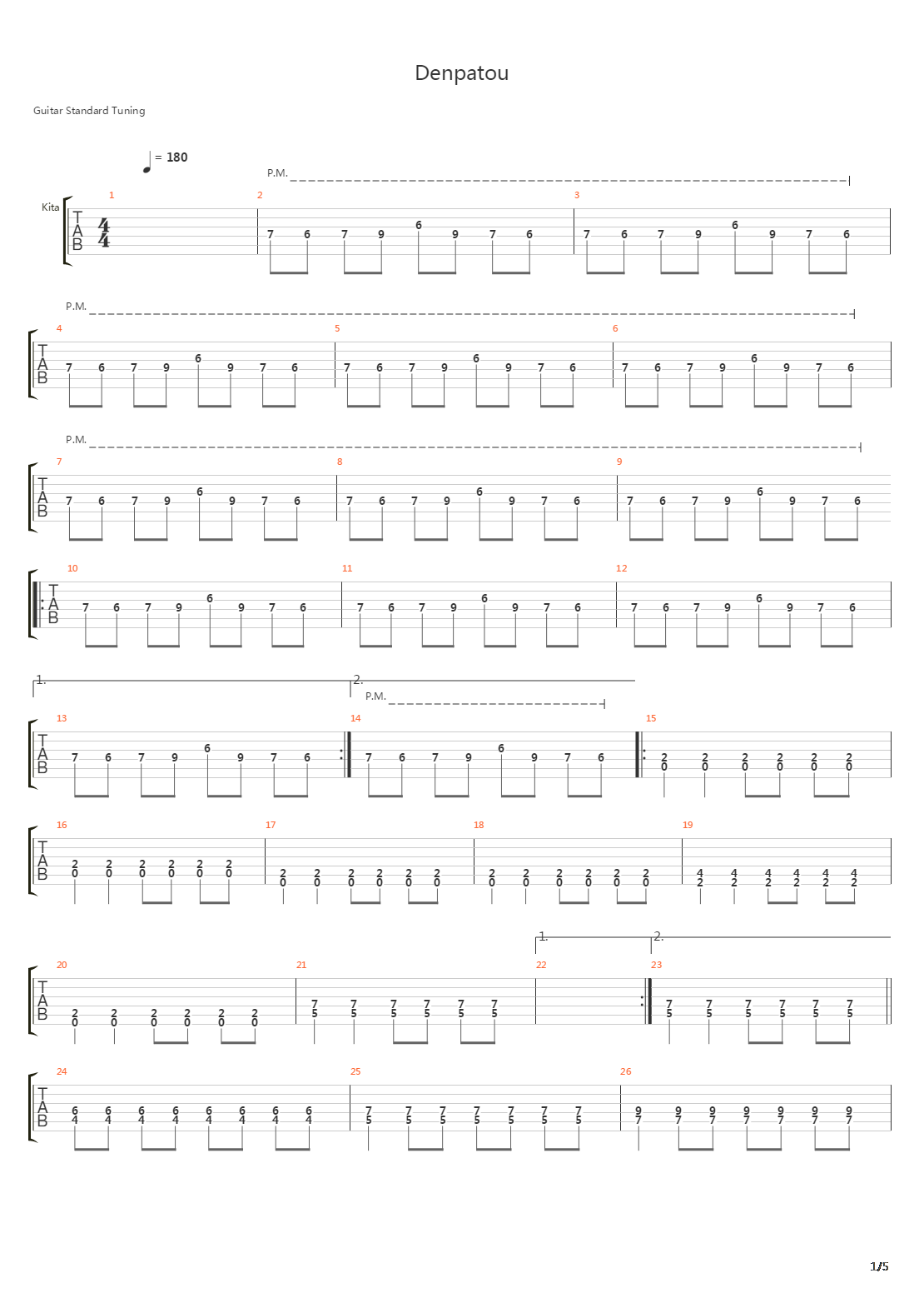 Denpatou(电波塔)吉他谱