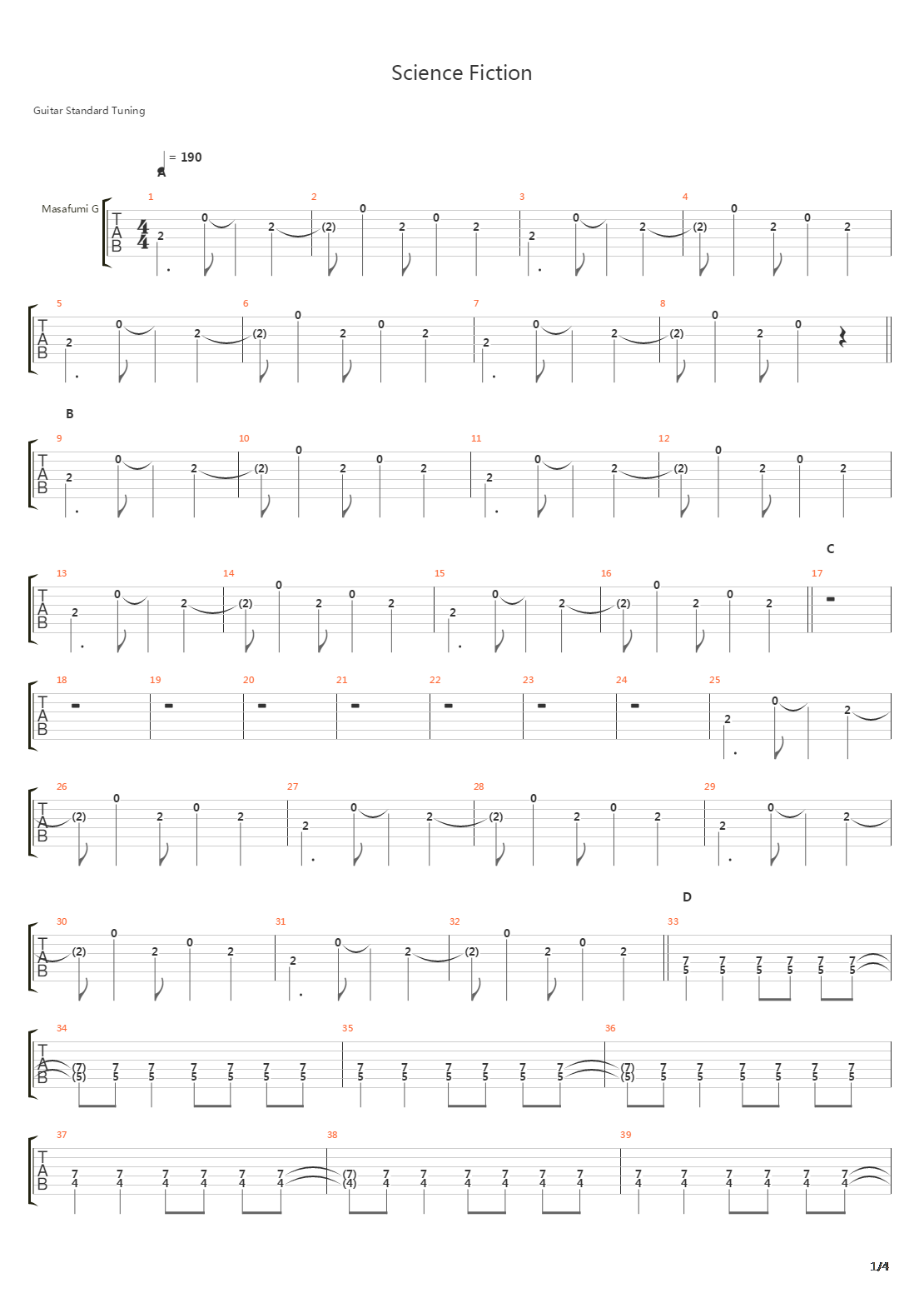 Science Fiction吉他谱