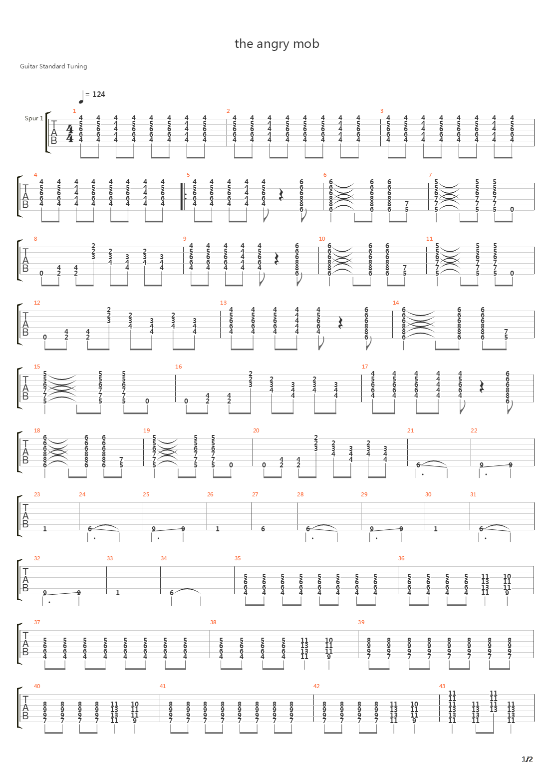 Angry Mob吉他谱