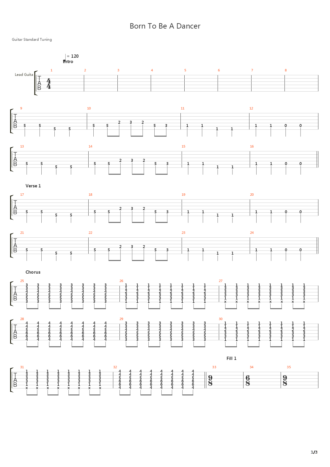 Born To Be A Dancer吉他谱
