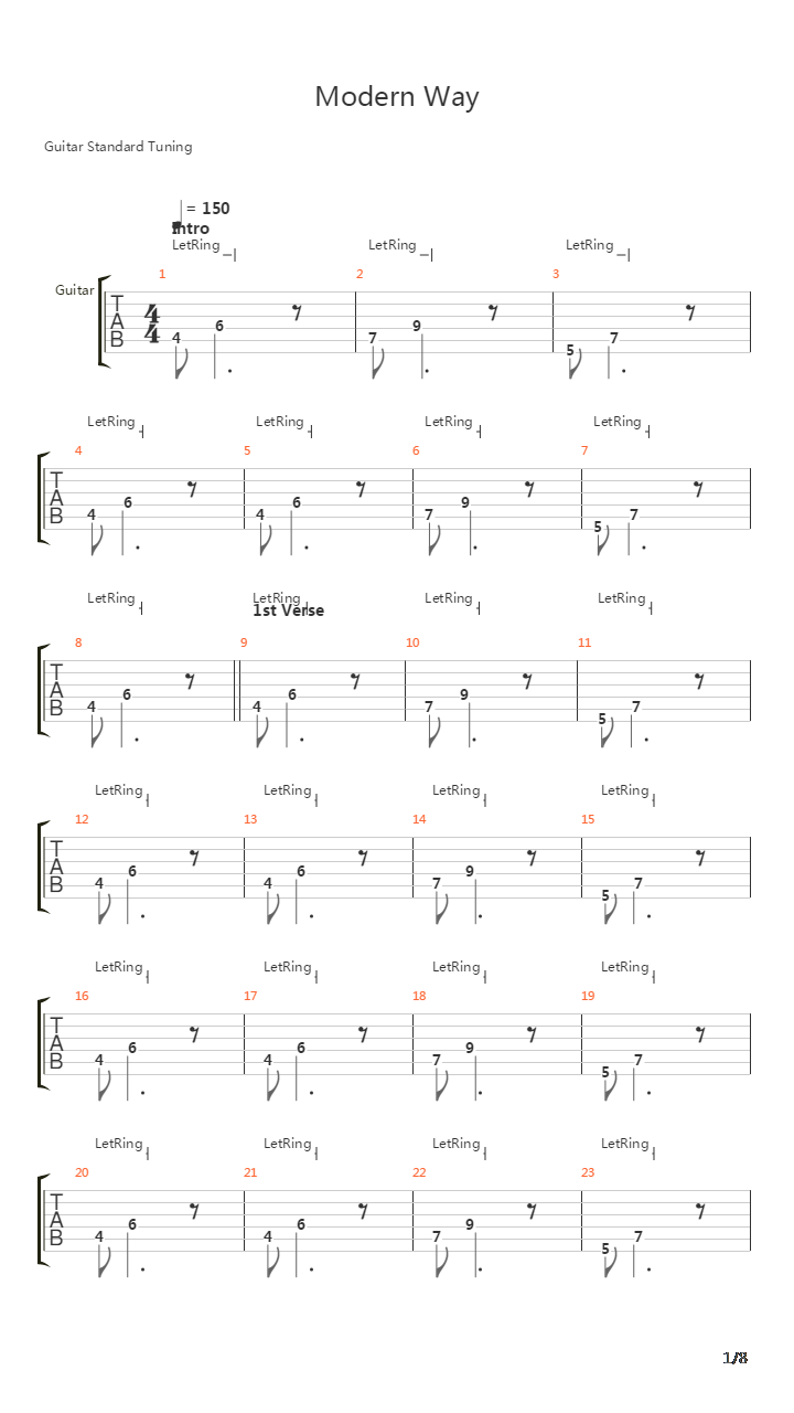 Modern Way吉他谱