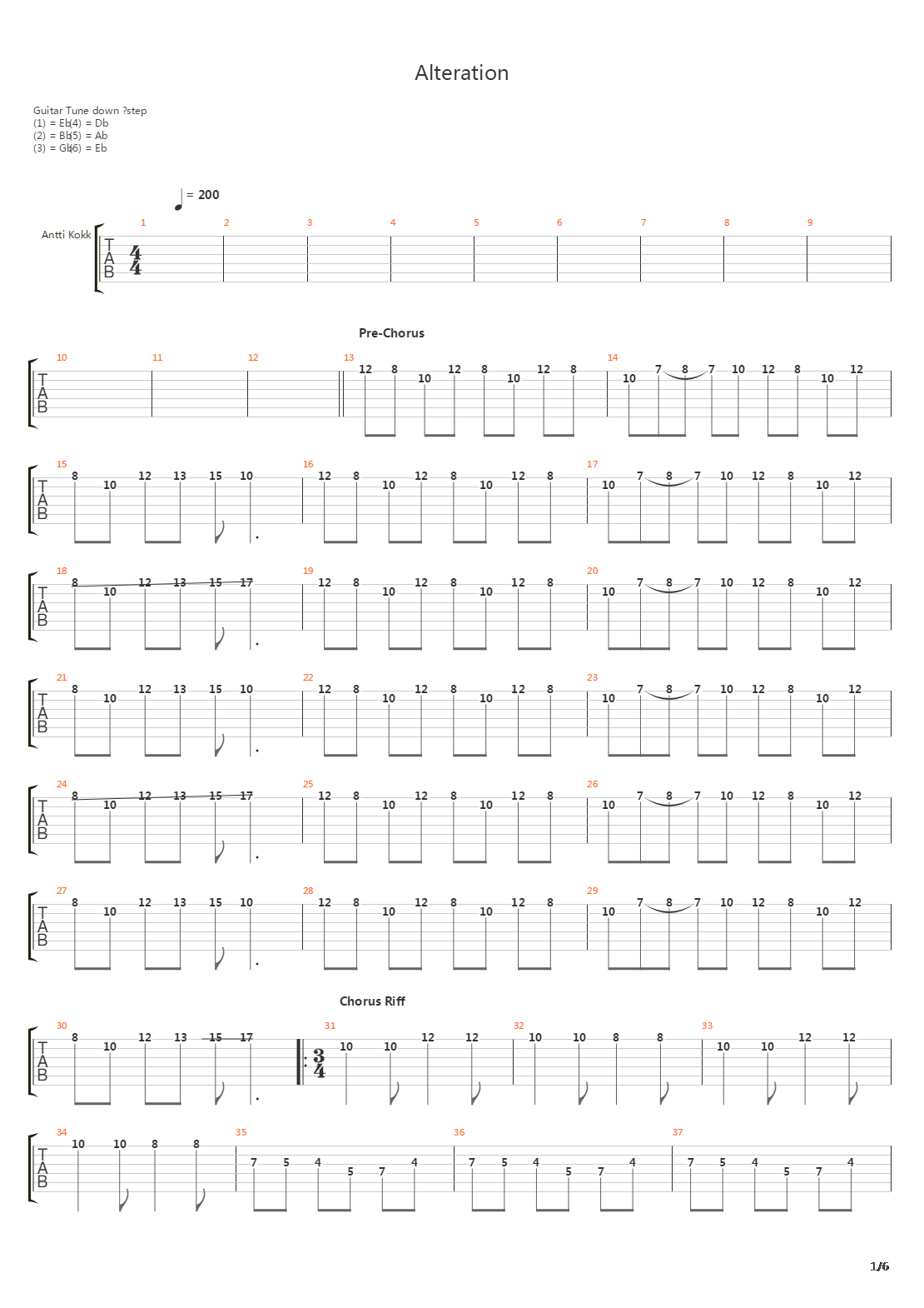 Alteration吉他谱