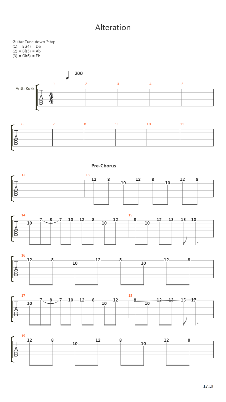 Alteration吉他谱